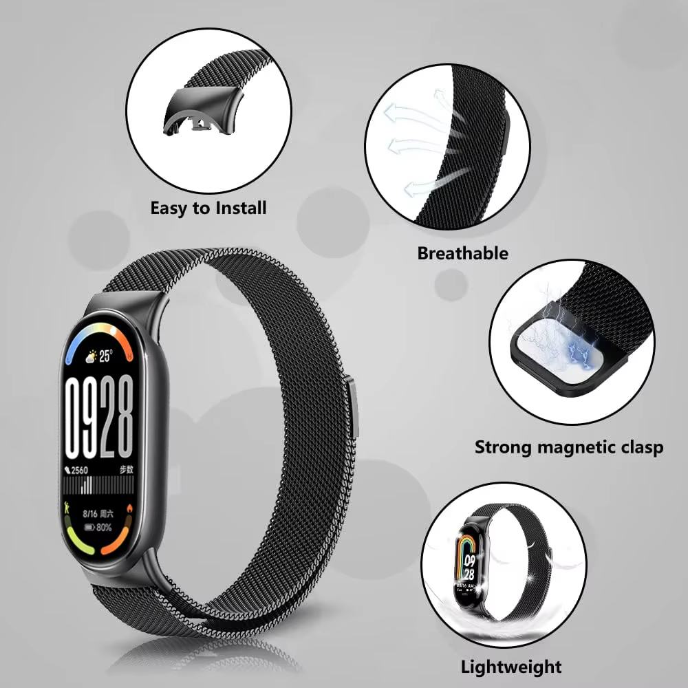 Bracelet à boucle milanaise pour Xiaomi Band 10