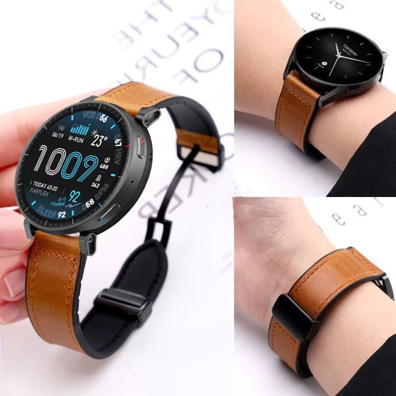Bracelet en Silicone et cuir magnétique