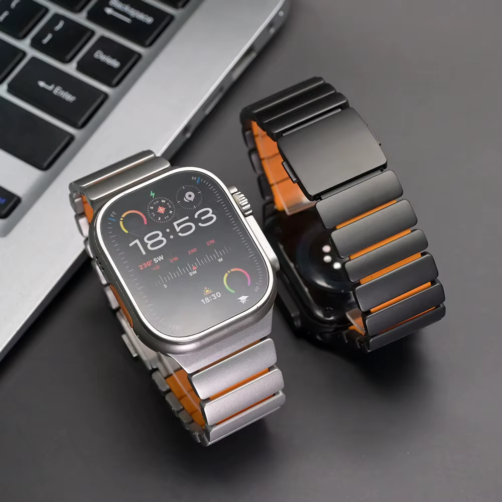 Bracelet en titane pour hommes pour Apple Watch Ultra 3 2 Series 11 10 9 8 7 6 SE3