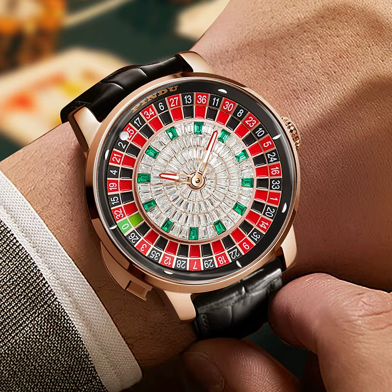 Montre Mécanique en Cuir pour Homme