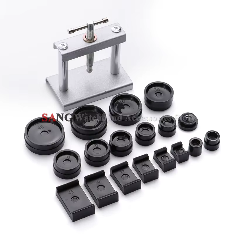 Presse à fond de boîtier de montre professionnelle en métal pour le remplacement de la batterie