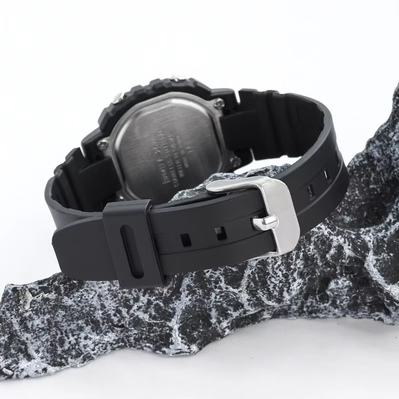 Bracelet pour mol LA-20WH Noir Résine TPU Montre Bande Femmes Sports Étanche Silicone Acier Inoxydable Pin strucBracelet 10mm
