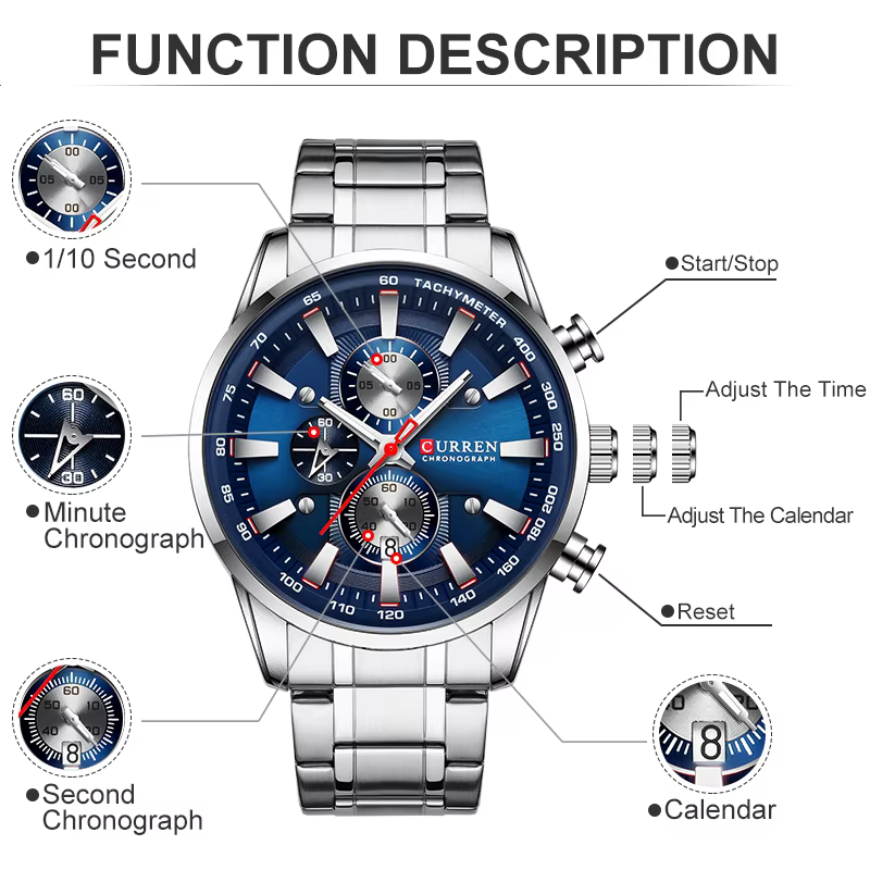Istro REN-Montre à Quartz Étanche pour Homme