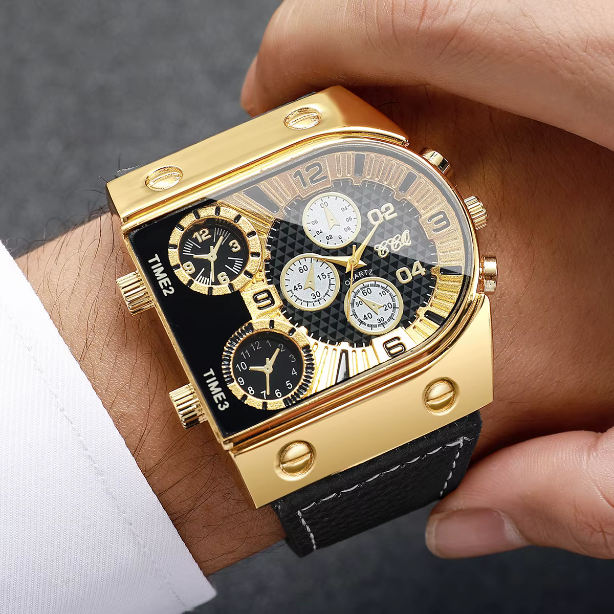Montres de luxe carrées surdimensionnées pour hommes