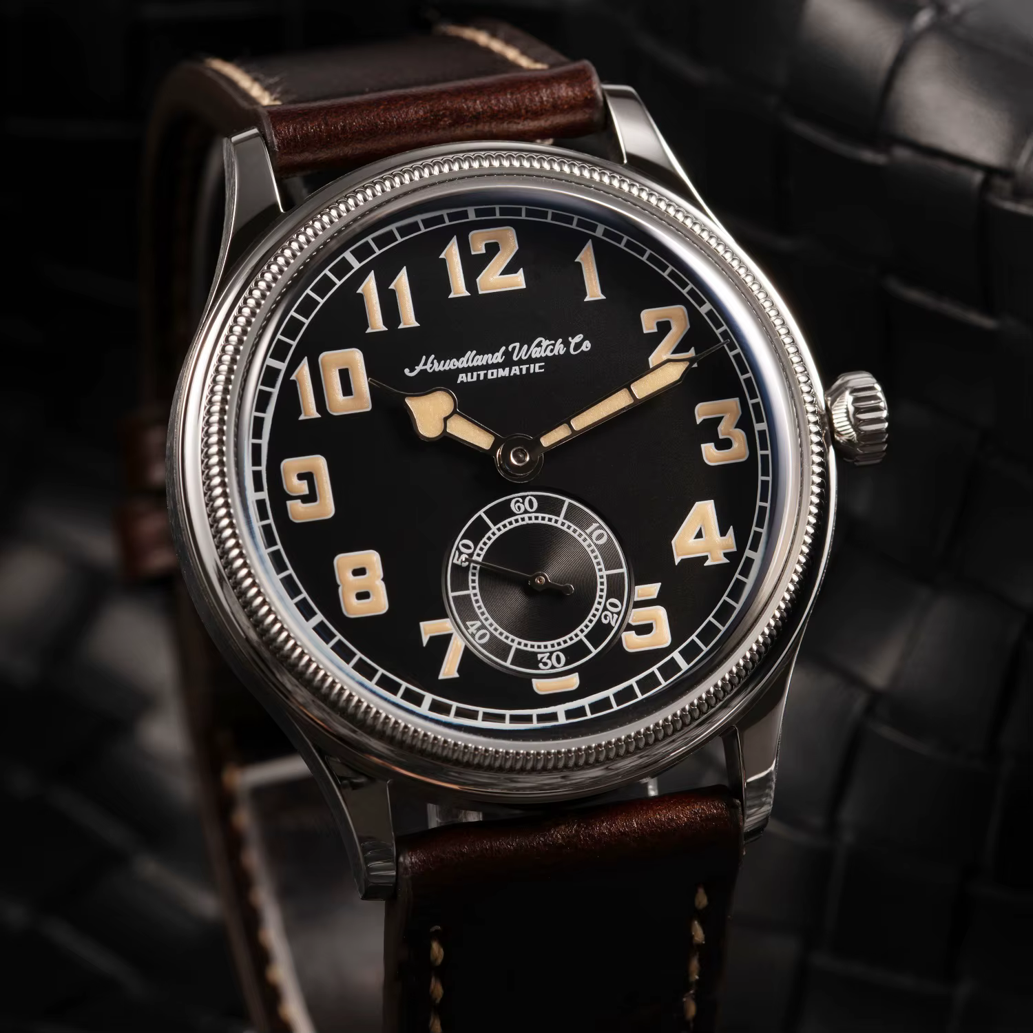 Hruodland-Montre-bracelet classique automatique pour homme