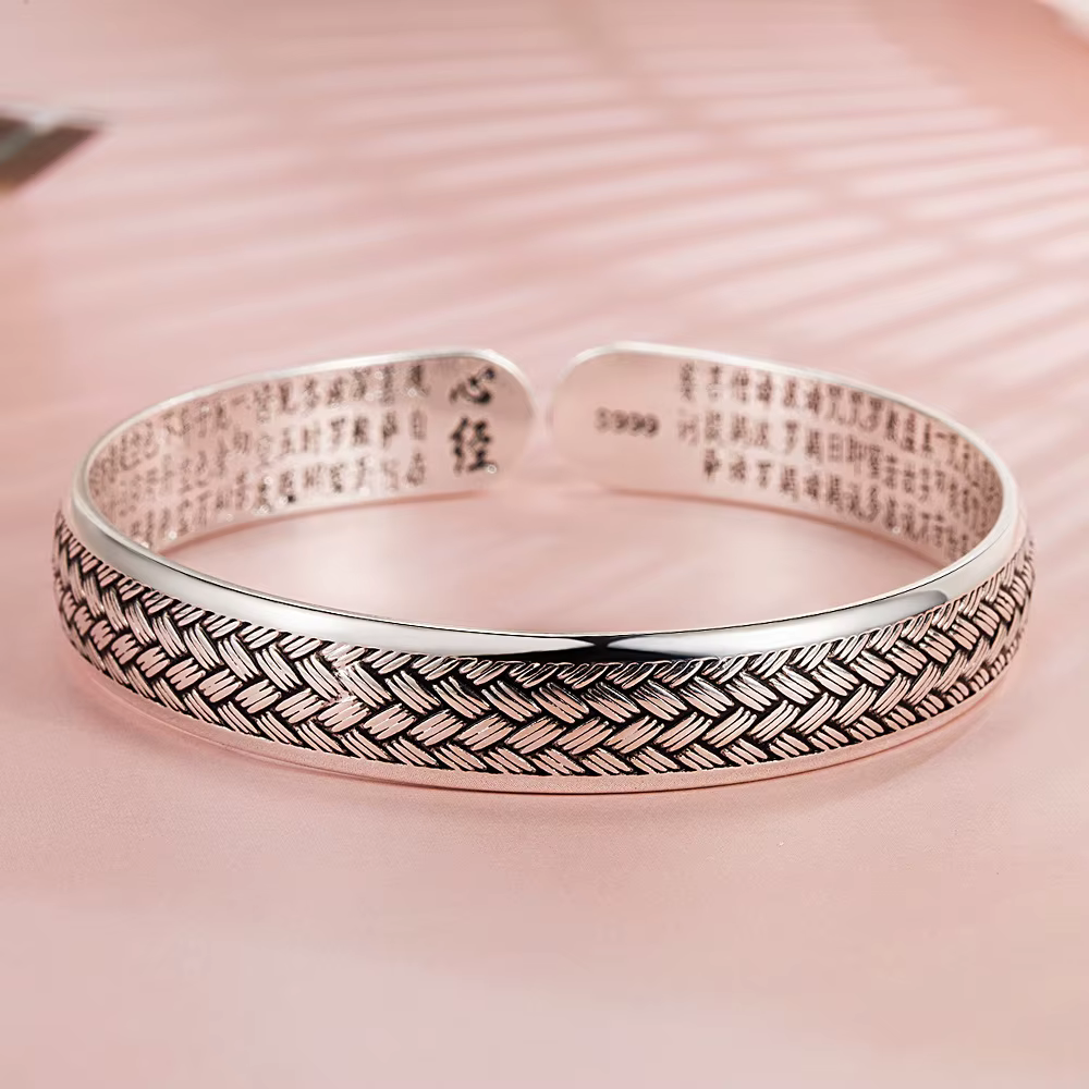 Bracelets noirs tissés en argent Sterling 925 pour femmes