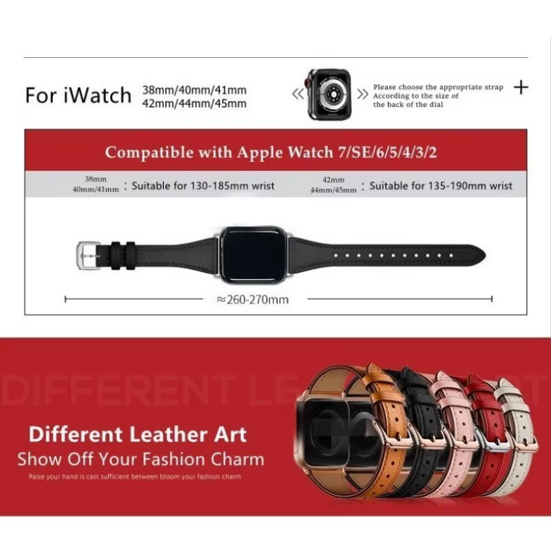 Bracelet de montre mince en cuir pour Apple Watch série 11 10 9 8 7 SE 6 5 4 Ultra3/2 pour iWatch 42mm 46mm 38mm 40mm 45mm 49mm 41mm 44mm