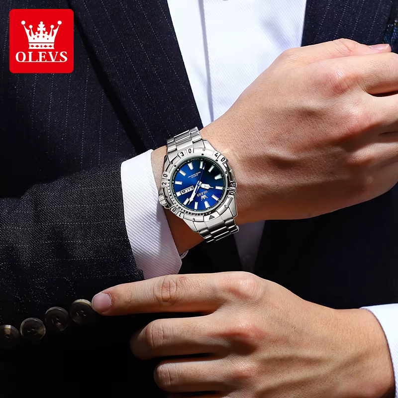 Montre-bracelet à quartz OLEVS 5560 de marque haut de gamme pour hommes