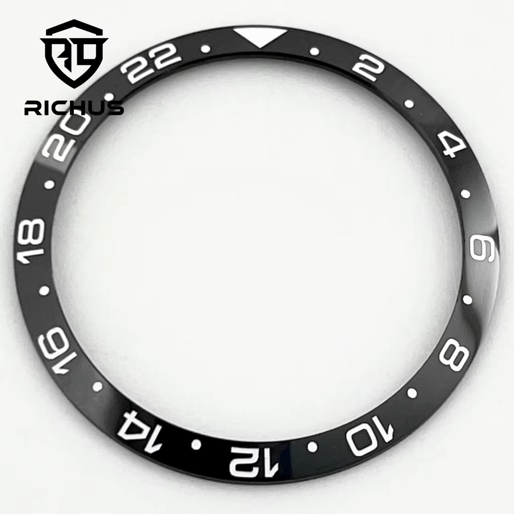 RICHUS 34mm * 28.8mm lunette en céramique de haute qualité noir bleu