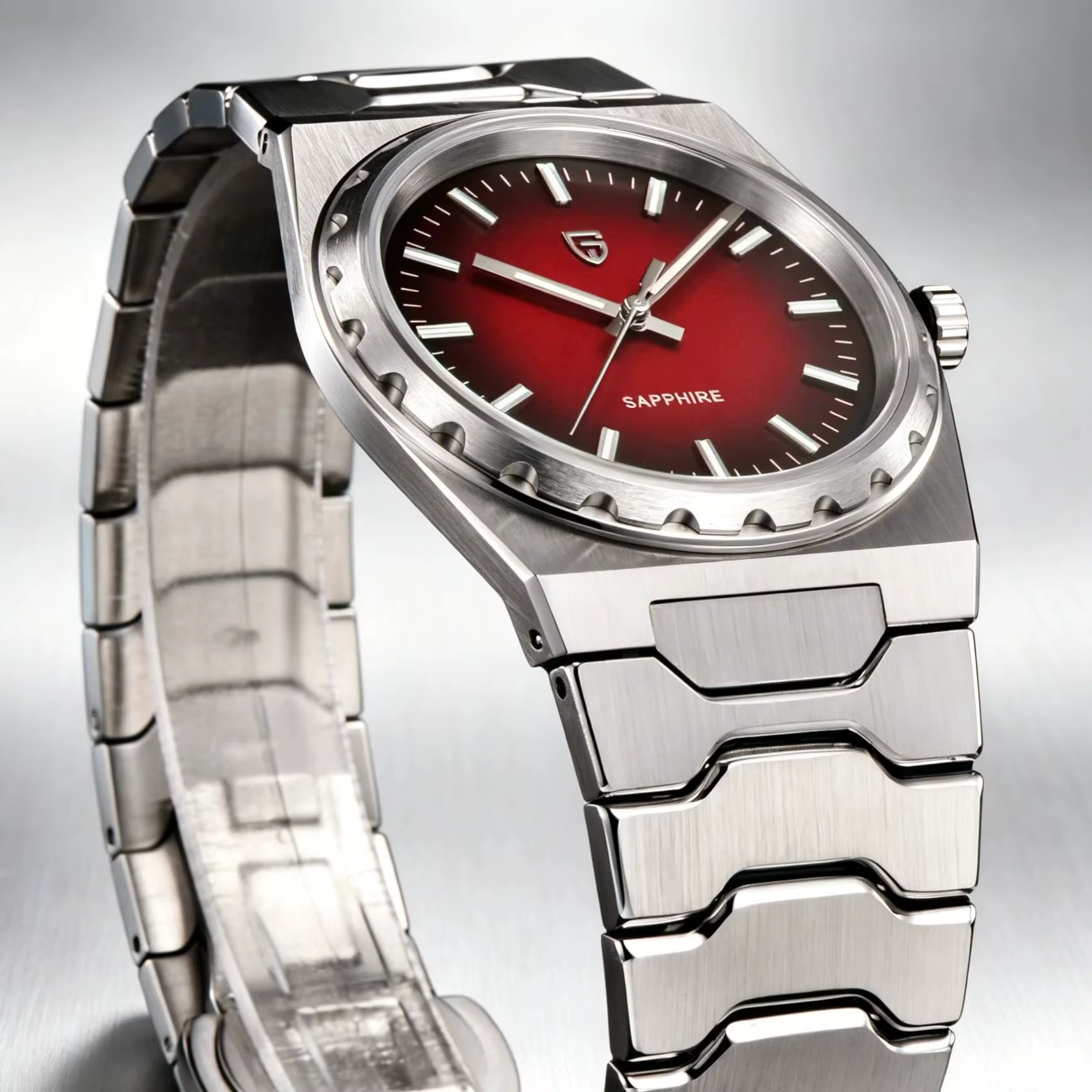 PAGANI DESIGN 2026 Montre de luxe pour homme Édition limitée Mouvement japonais Verre saphir Cadran rouge Acier inoxydable Étanche PDYS020