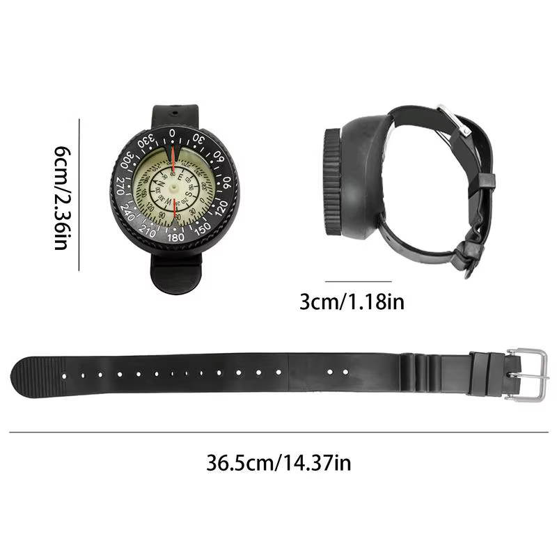 Boussole montre style sous-marine 50m