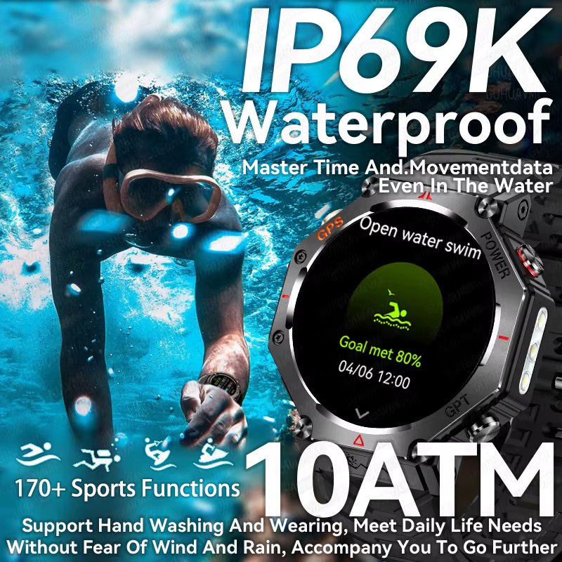T-rex 3 Ultra militaire Grade GPS montre intelligente 10ATM étanche boussole altimètre barométrique AMOLED hommes HD appel sport Smartwatch