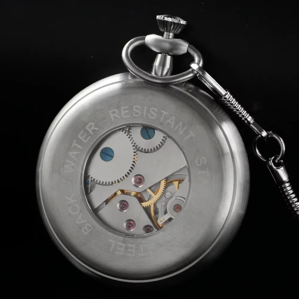 Montre de poche mécanique de luxe en acier impérial