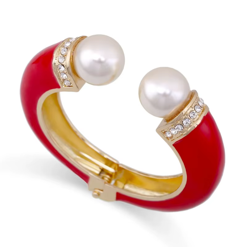 Bracelet manchette personnalisé à double perles pour femme, plusieurs couleurs disponibles, accessoire de bijouterie pour fêtes et fiançailles