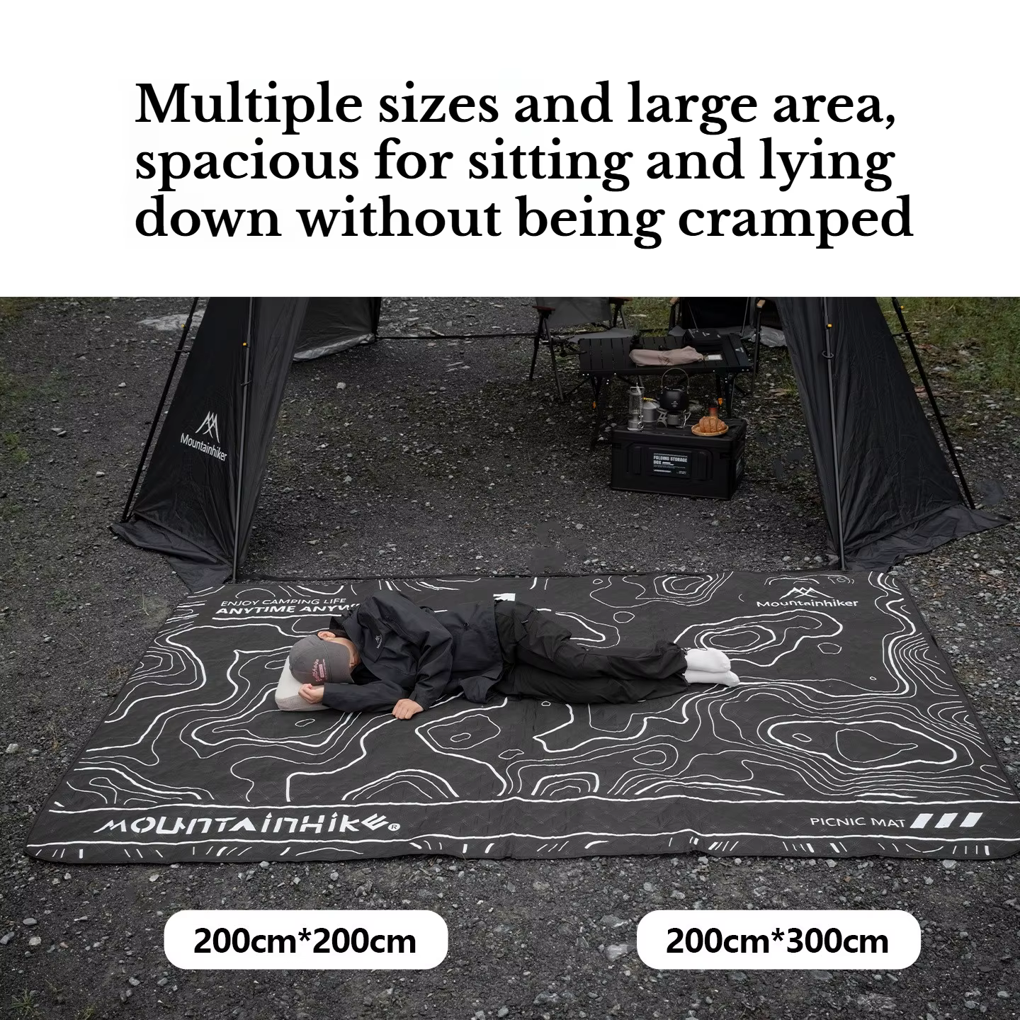 Tapis de pique-nique - Pliable - pour les sorties printanières, les pique-niques, le camping sur la plage - Imperméable et résistant à l'humidité - Tapis de sol - Nappe de pique-nique