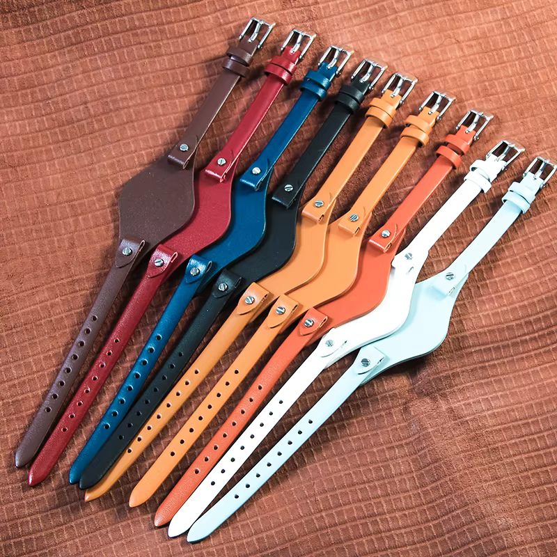 Bracelets de montre respirants en cuir véritable pour femme