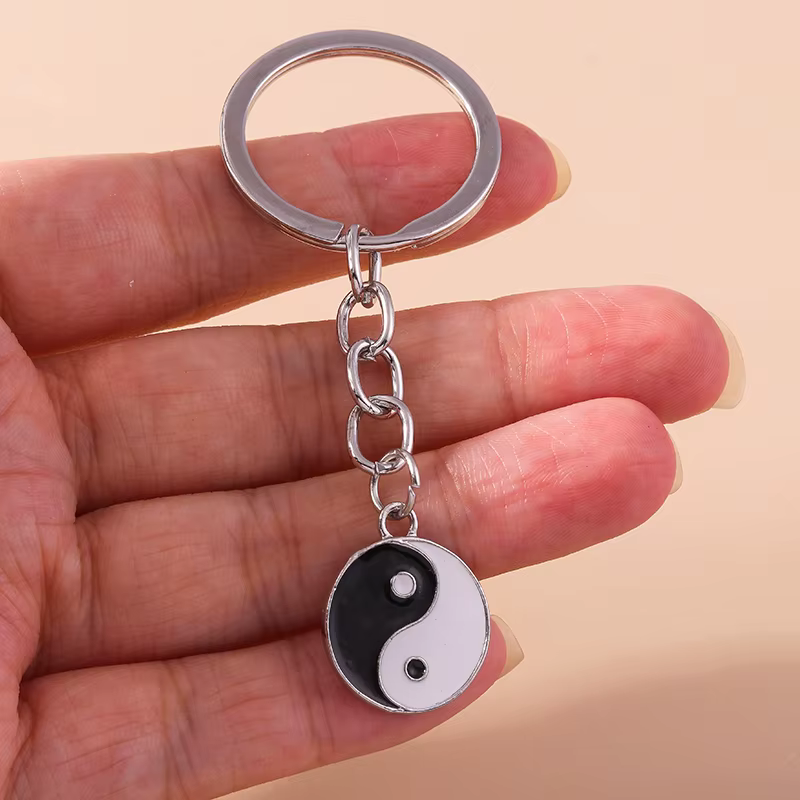 Porte-clés traditionnel chinois Tai Chi pour clé de voiture, cadeaux Souvenirs pour femmes et hommes, pendentif de sac à main, accessoires de bijoux à faire soi-même