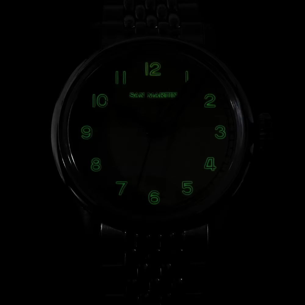San Martin 38.5mm montre pilote rétro en acier inoxydable NH35 Simple Style militaire hommes montre-bracelet mécanique automatique 10Bar SN0105