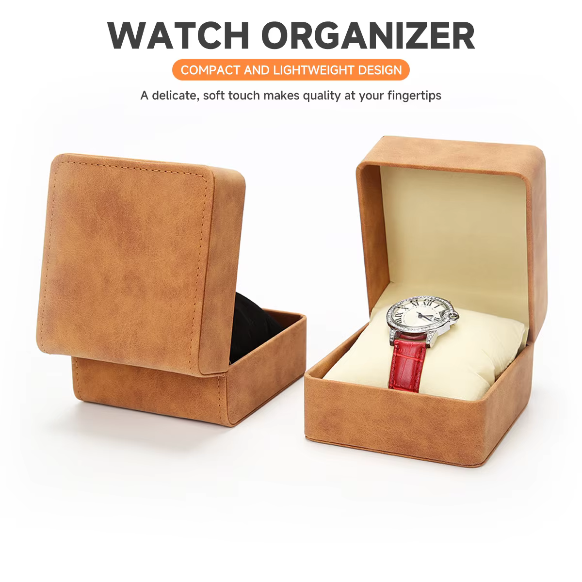Boîte à montre simple en cuir de luxe