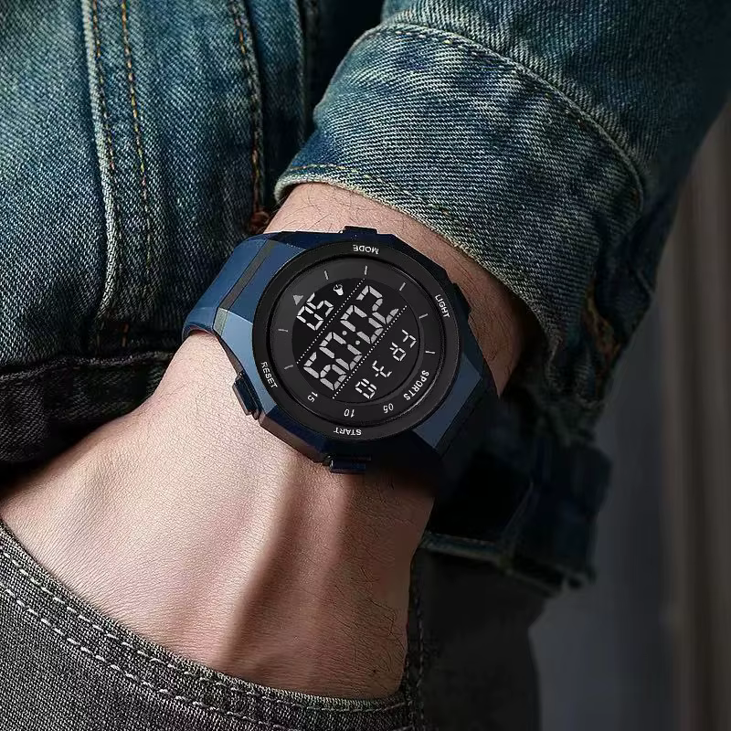 Montre électronique pour homme, tendance, sportive, anti-chute, lumineuse