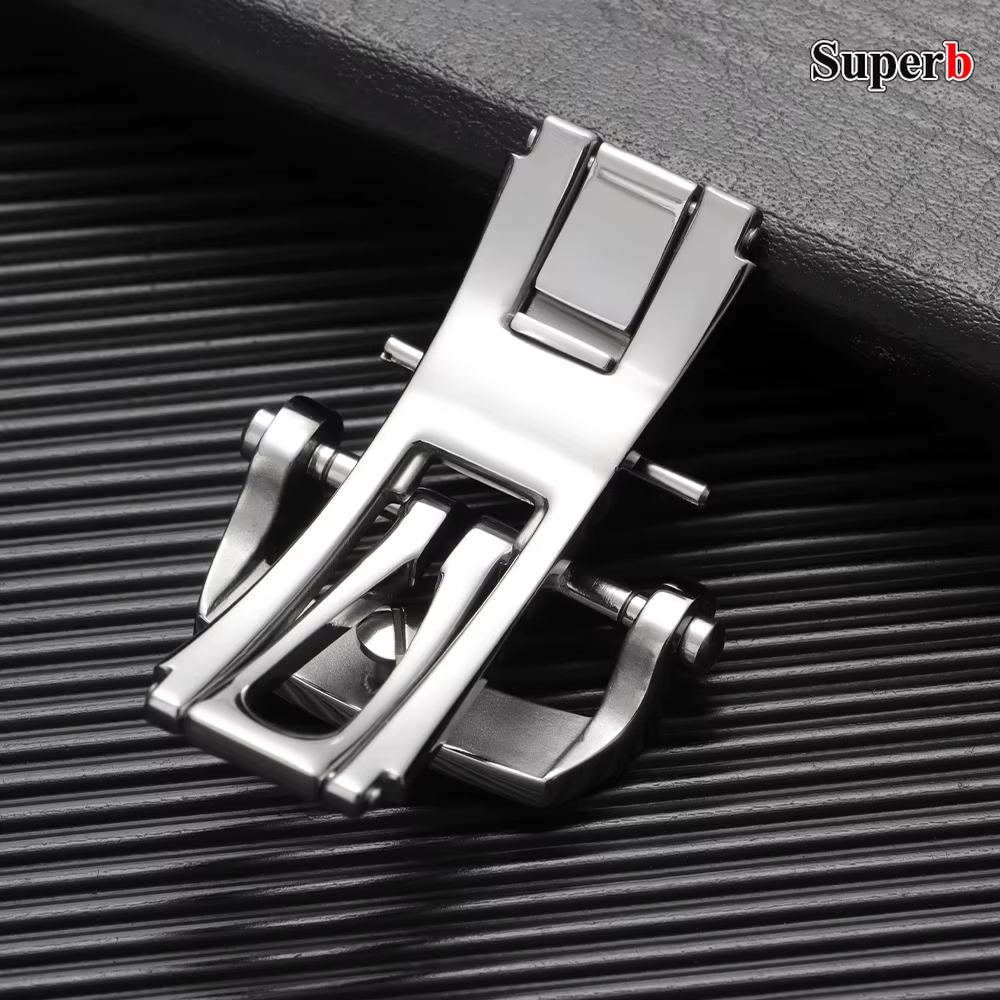 Bracelet de montre de 20 mm en acier inoxydable avec boucle déployante à ressort