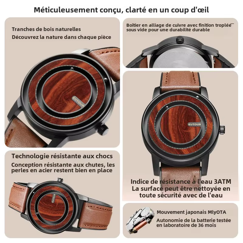 EUTOUR - Montre unisexe à billes magnétiques