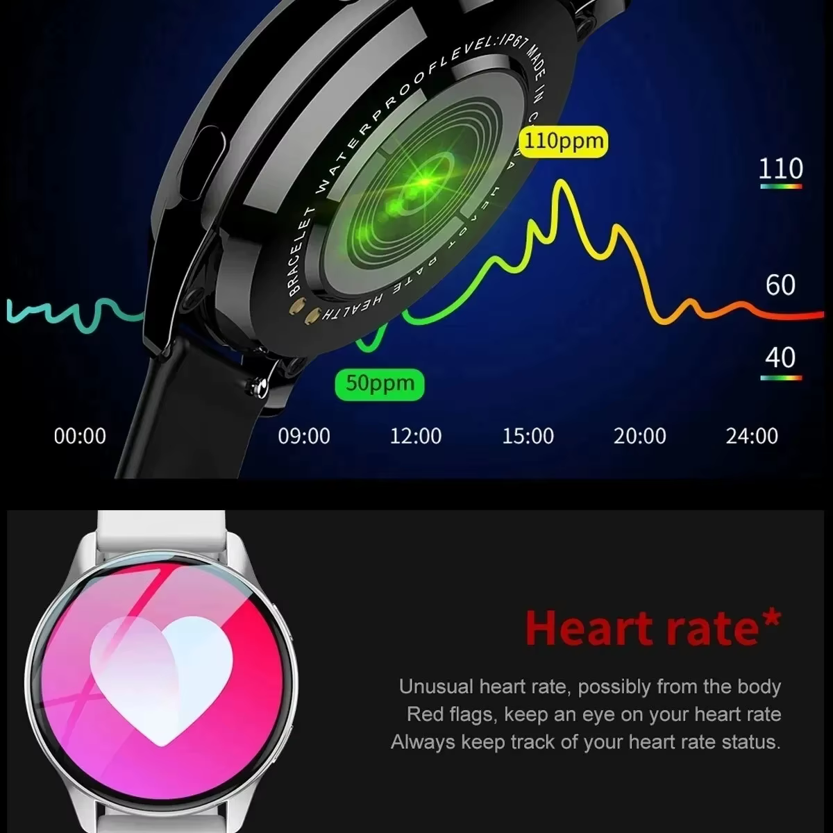 Montre connectée pour hommes et femmes