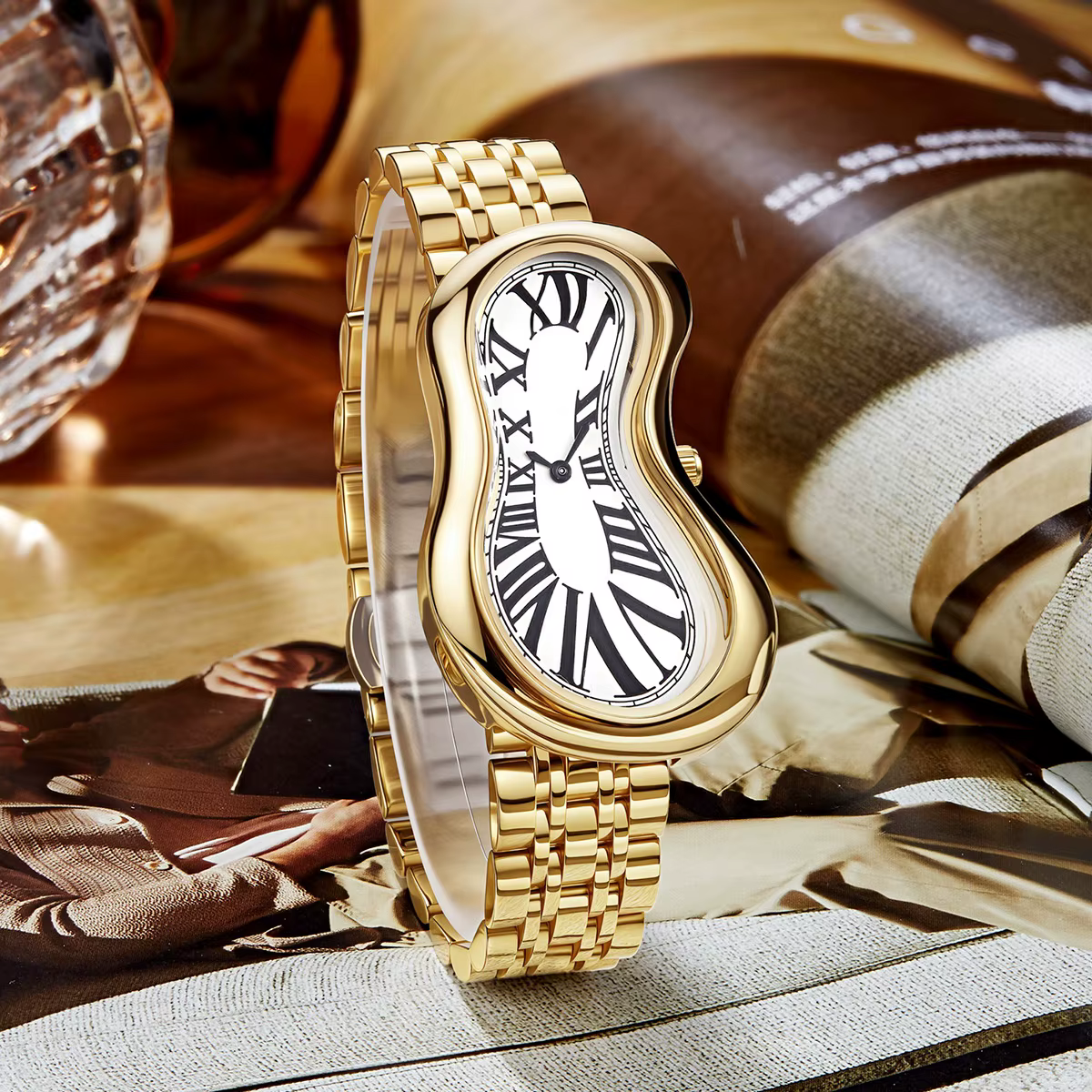 Nouveau Alien Crash fondu montre torsadée pour hommes et femmes Y2K montres de luxe en acier Starp étanche