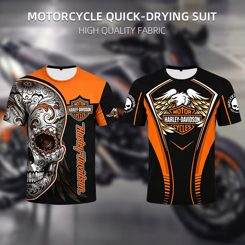 Nouveau T-shirt Harley Davidson en coton imprimé, mode, manches courtes, respirant, pour le bodybuilding, hauts Harley