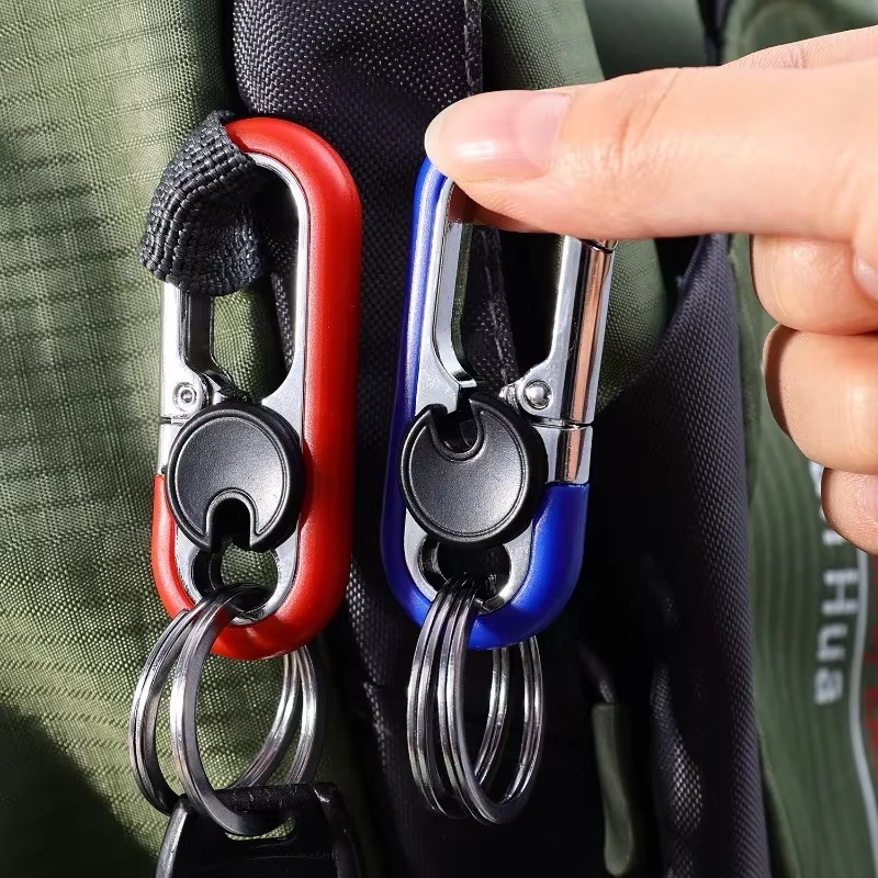 Porte-clés à double anneau pour hommes, porte-clés d'affaires, cadeau de mode, structure de clé en métal, style de voiture, accessoires de voiture automatique