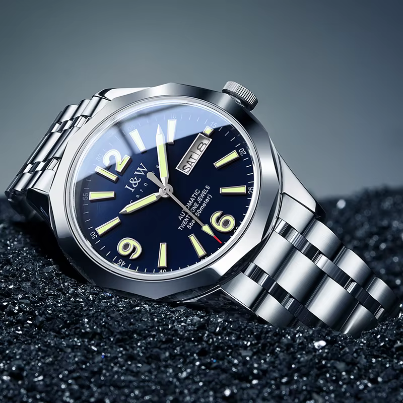 Montre mécanique en tungstène pour hommes