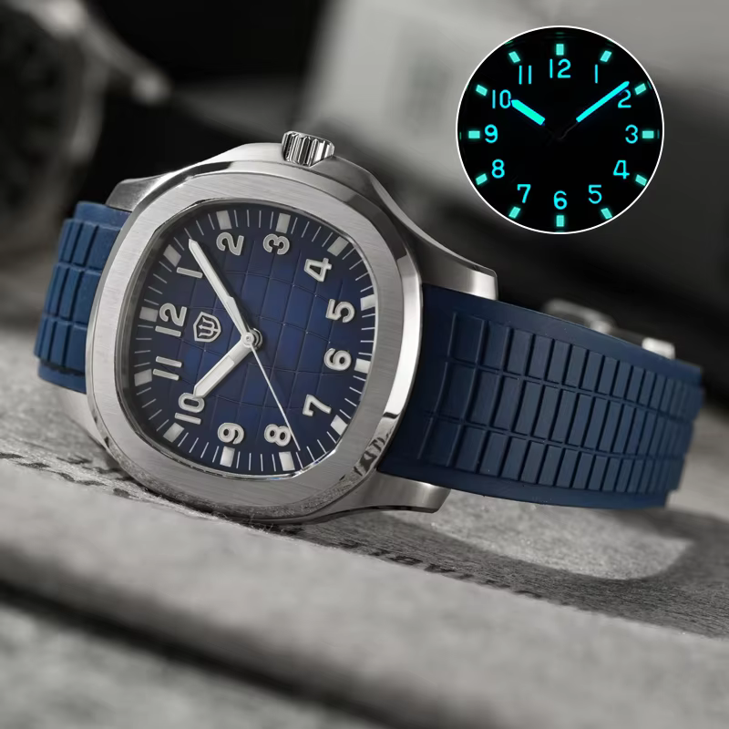 Watchdives WD008 Montre carrée 38 mm Vh31 à mouvement à quartz continu