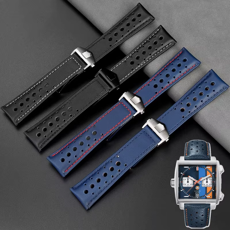 Bracelet de montre en cuir de vache pour TAG Heuer MONACO CARRERA remplacer