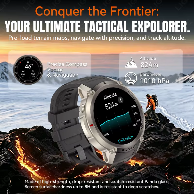 Montre connectée GPS LIGE avec carte hors ligne