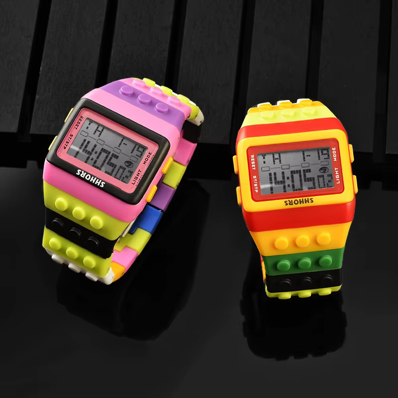 Mode arc-en-ciel montre femmes Led montres numériques SHHORS multifonction électronique