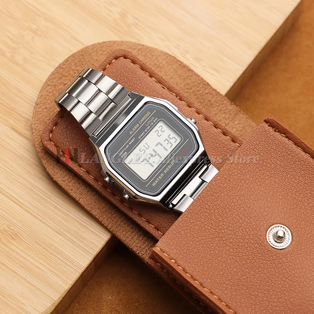 Pochette de montre Portable en cuir microfibre