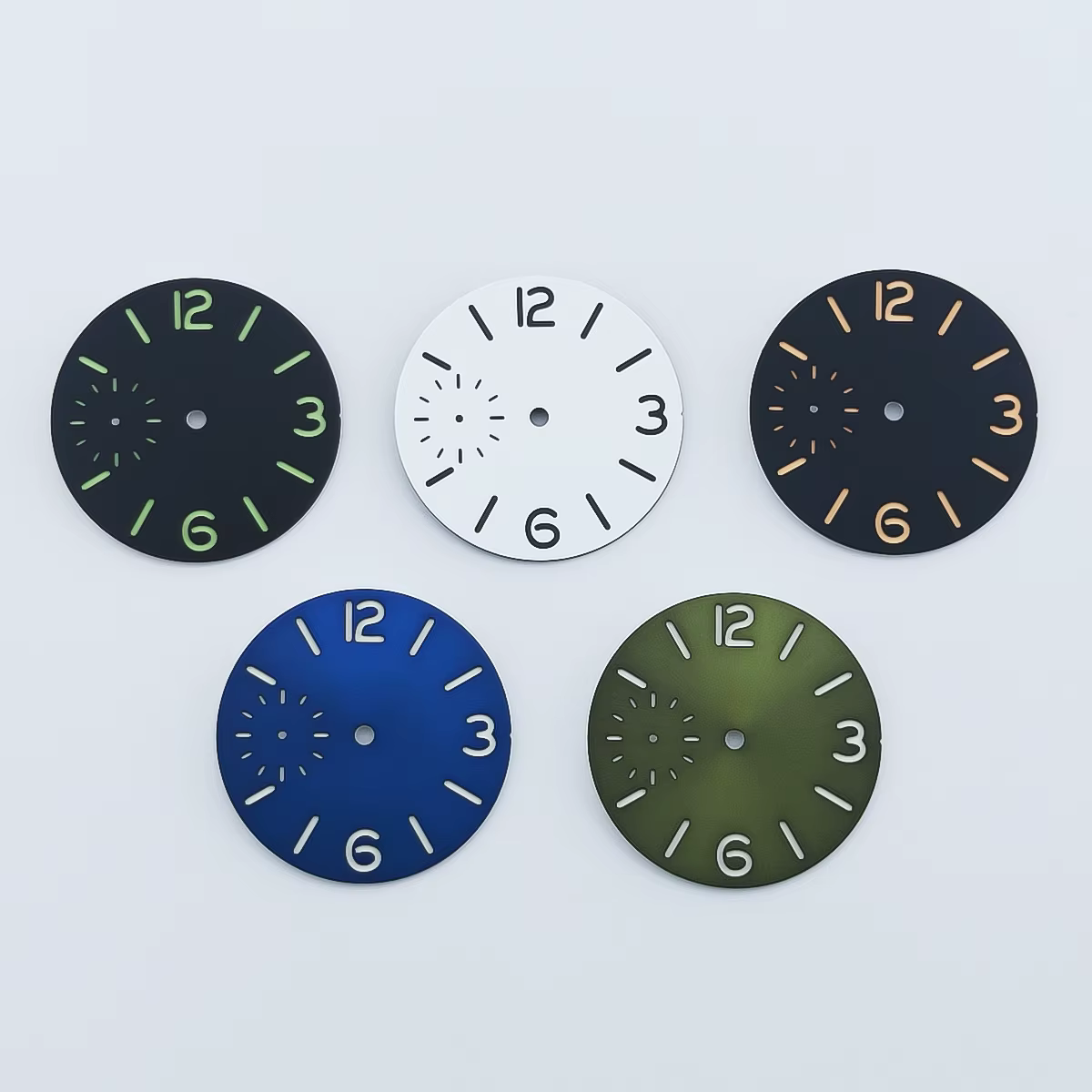 NEITON – cadran de montre noir bleu vert blanc