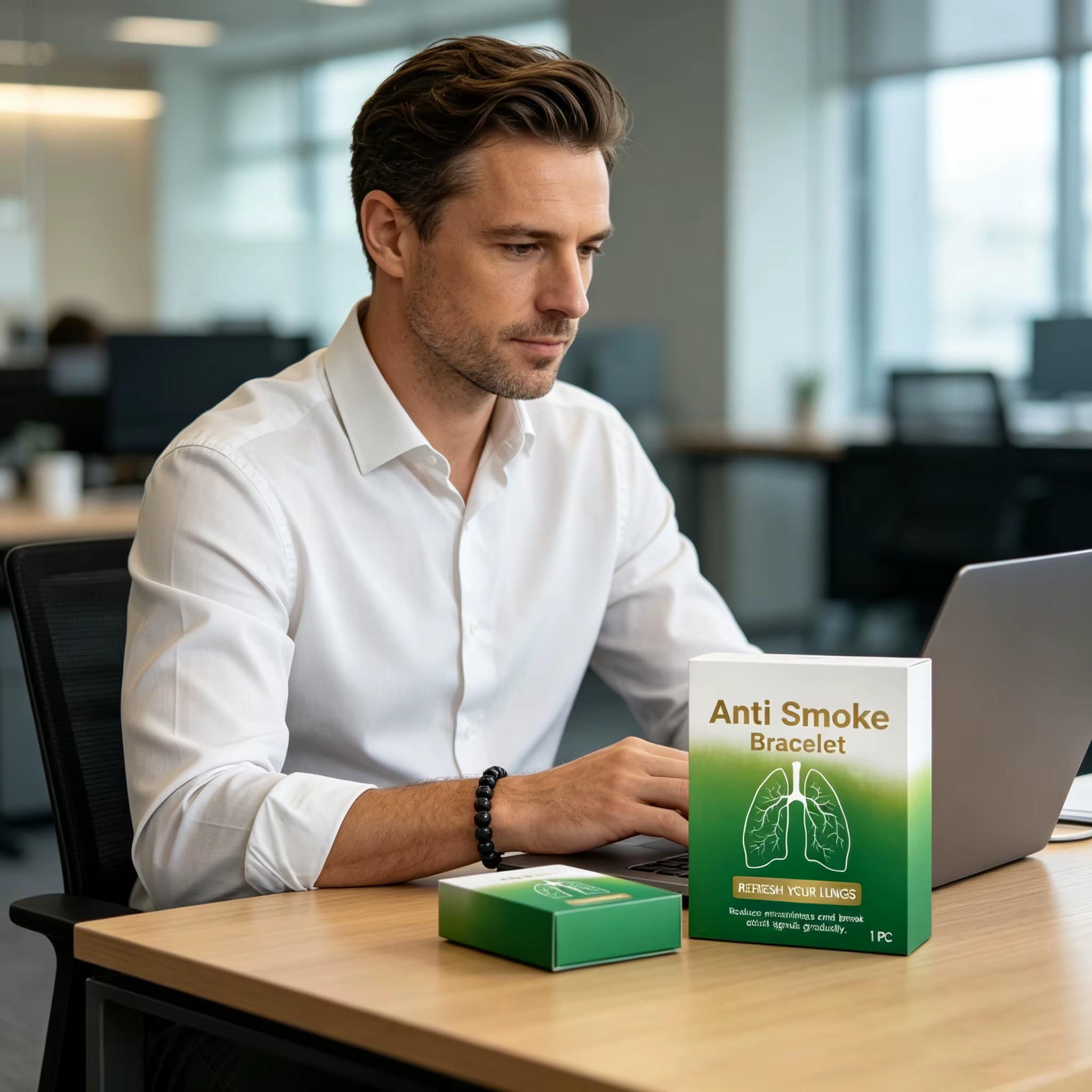 Bracelet anti-tabac pour hommes : Réduit les envies de fumer, aide à la sevrage, combat la dépendance au tabac, soulage l'anxiété, améliore la qualité du sommeil