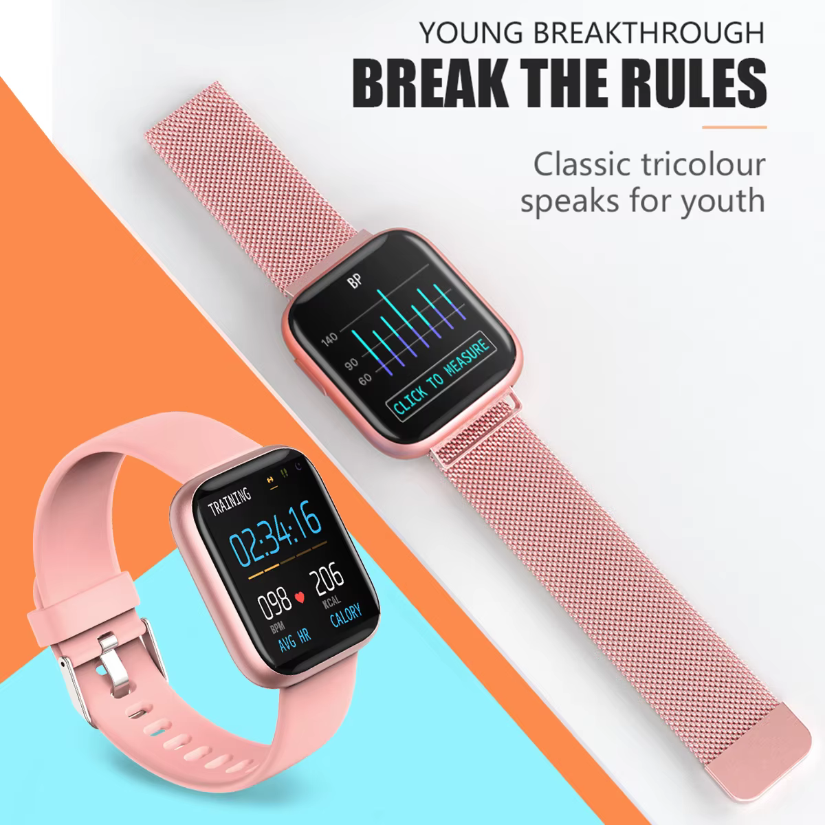 Montre intelligente de sport étanche pour femme