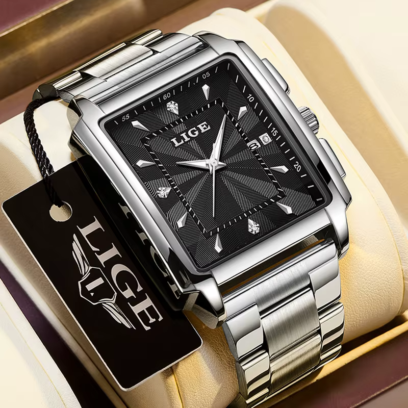 Relogio Masculino LIGE mode montre militaire hommes carré
