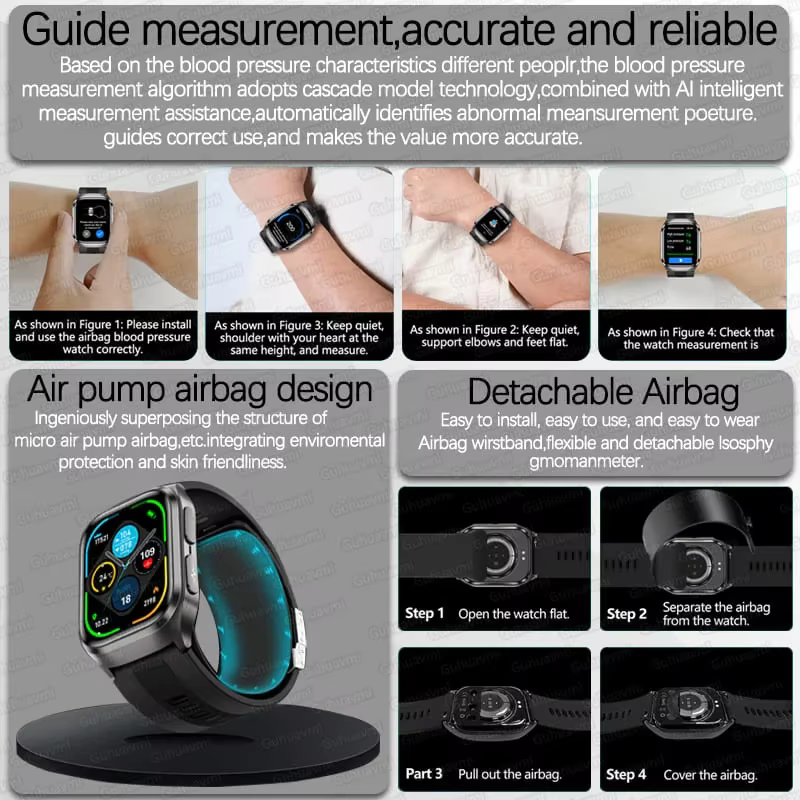 Nouvelle montre intelligente 2026 avec pompe à air