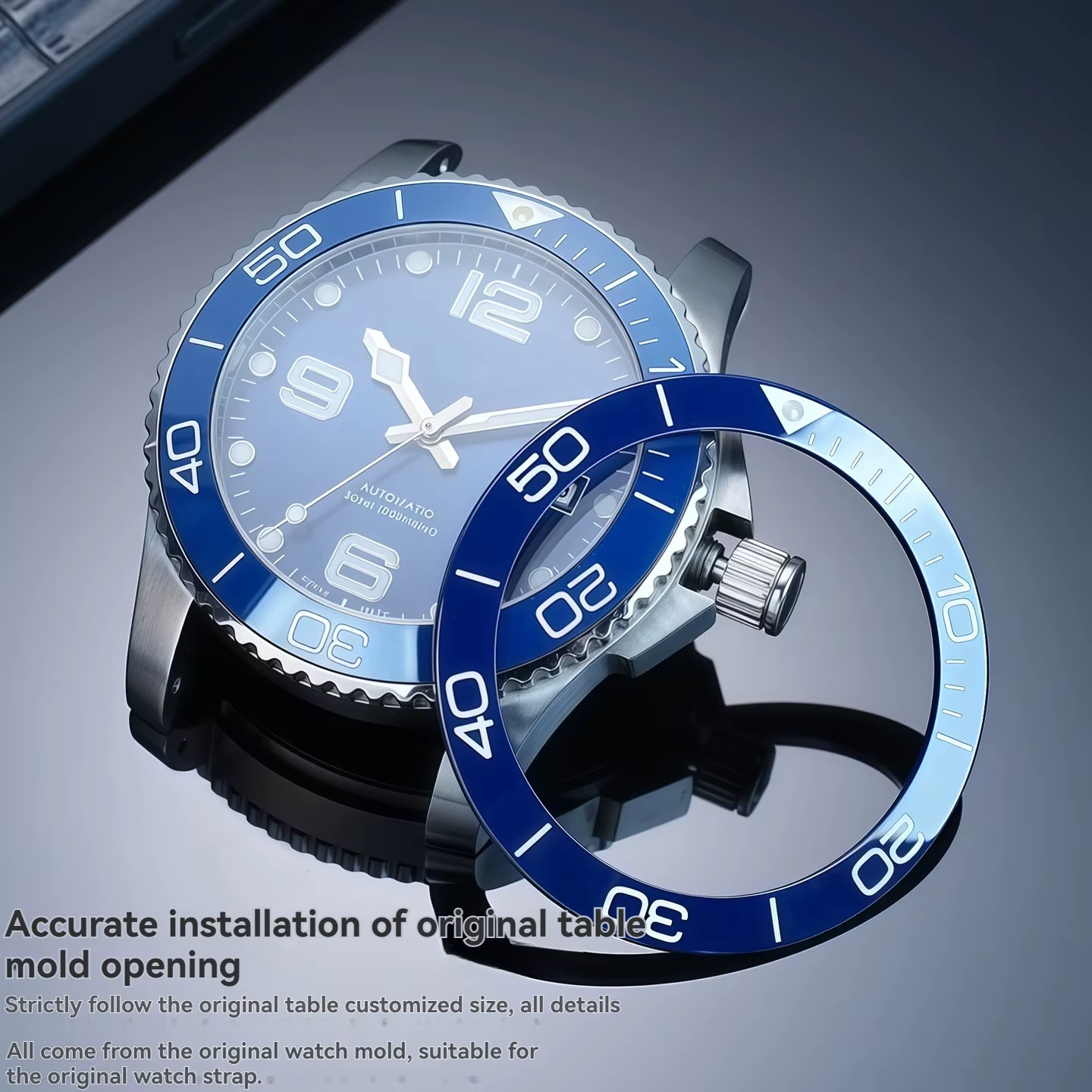 Pour Longines HydroConquest L3.781 remplacement d'insertion de lunette en céramique-montre pour hommes 41mm/43mm/44mm