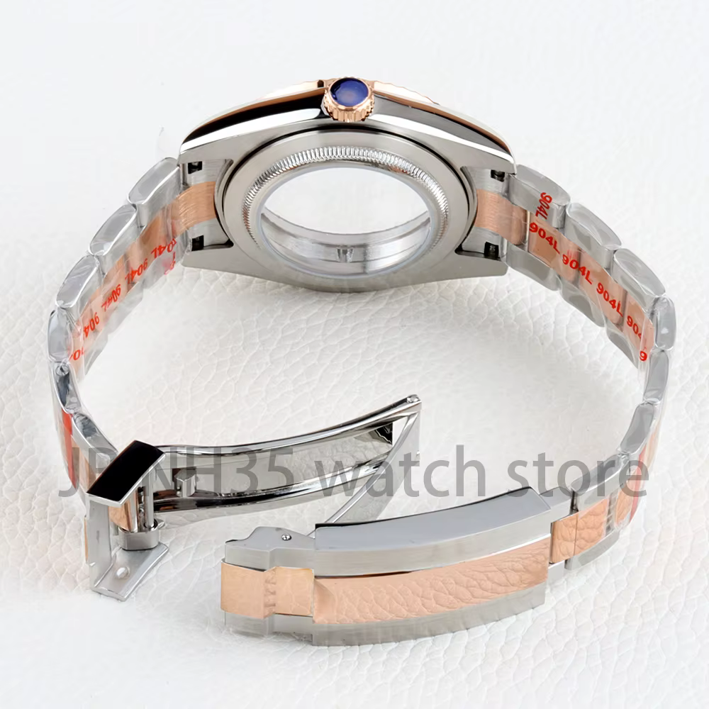 Boîtier de montre en verre saphir or Rose 36/39MM
