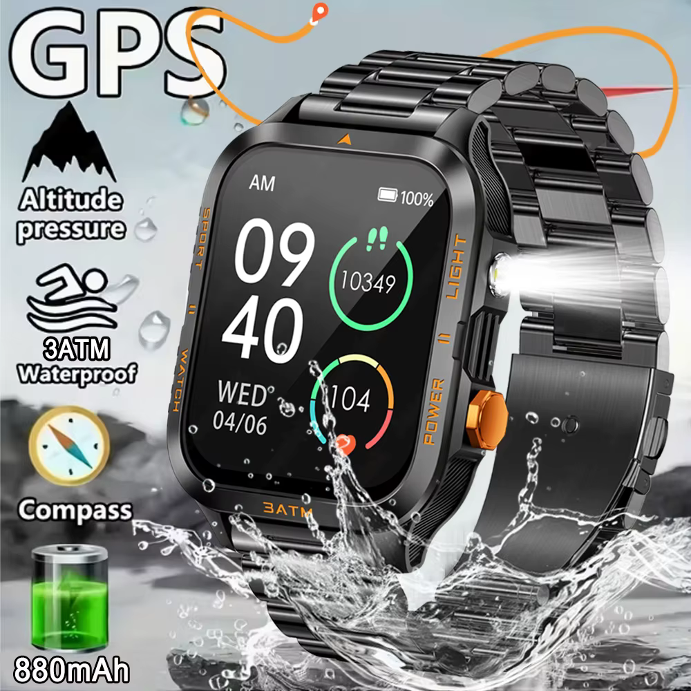 Montre connectée militaire robuste pour hommes