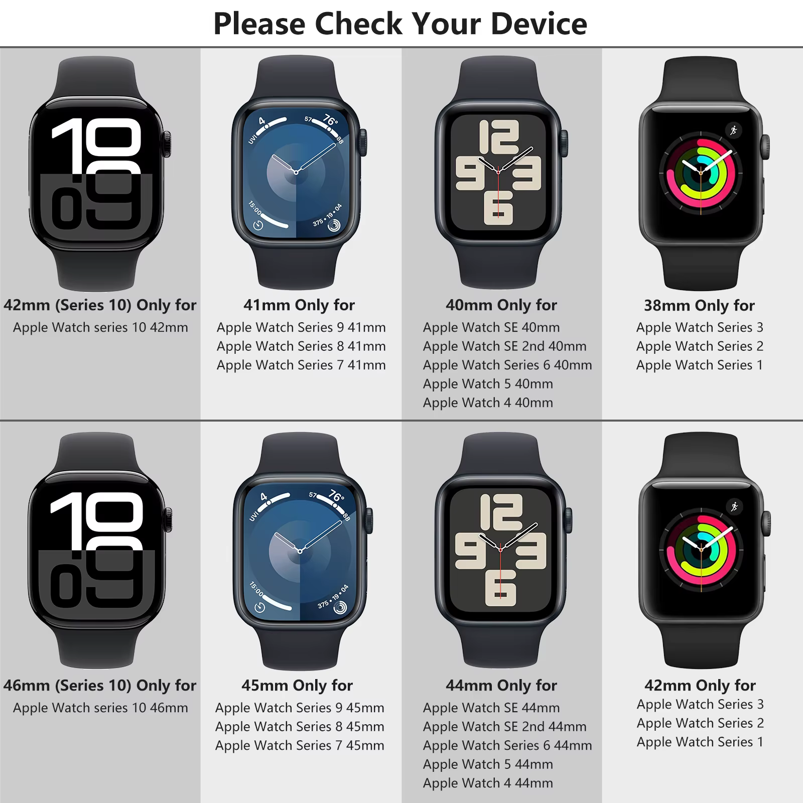 Boîtier PC + bracelet en Silicone pour Apple Watch 10 9 8 7 6 5 4 Ultra 49mm