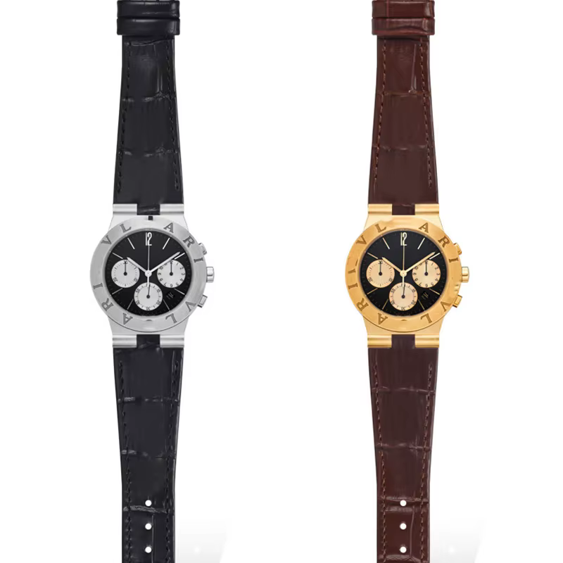 Mengduomi bracelet de montre en cuir véritable pour Bulgari DIAGONO TITONI