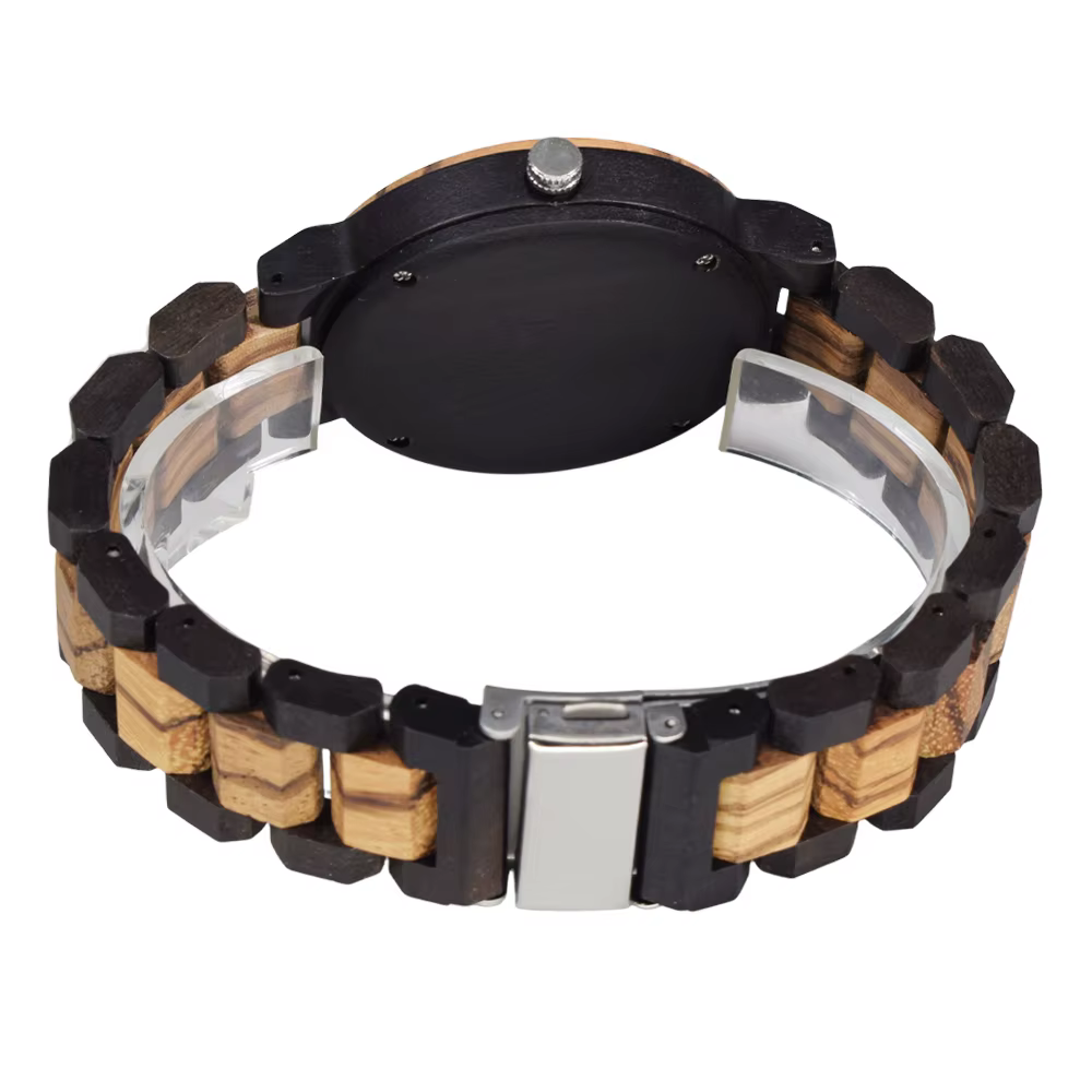 Montre rétro entièrement en bois pour homme