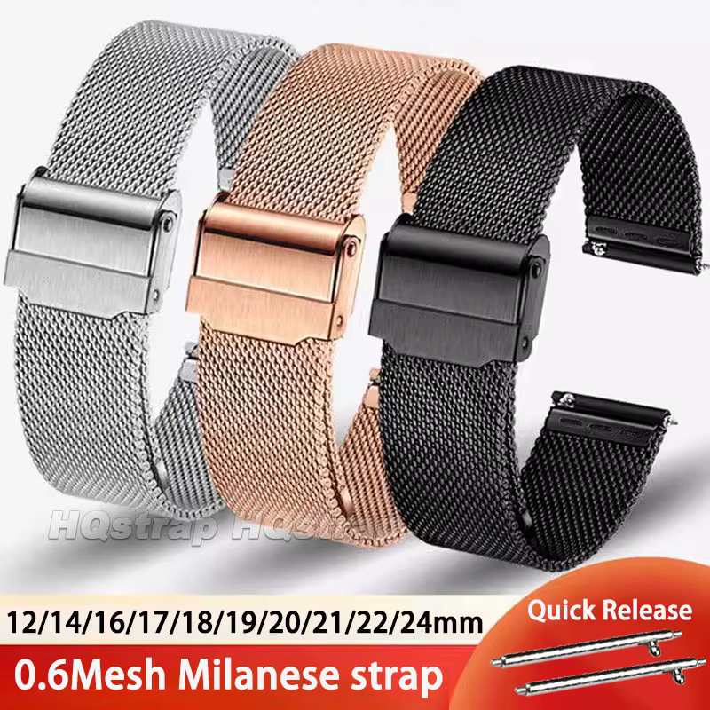 Bracelet de montre milanais universel 18mm 20mm 22mm 12mm 14mm 16mm 17mm 19mm 21mm 24mm