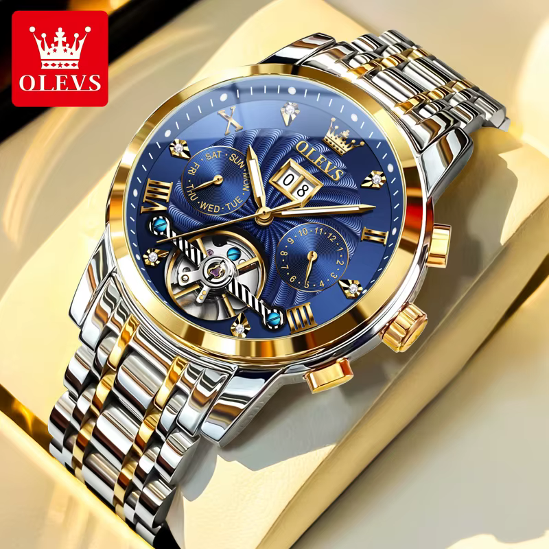 OLEVS 9910 montre pour hommes marque de luxe originale étanche lumineux automatique