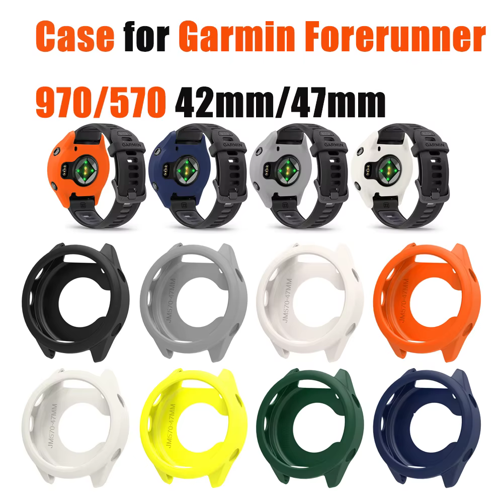 Coque de protection en silicone souple pour Garmin Forerunner 970/570